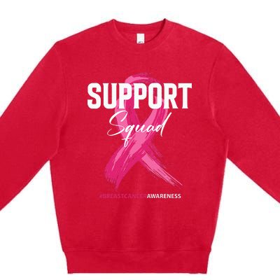 Breast Cancer Support Squad Breast Cancer Awareness Premium Crewneck Sweatshirt