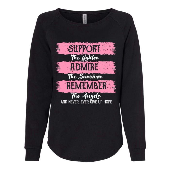 Breast Cancer Support Admire Honor Breast Cancer Awareness Womens California Wash Sweatshirt