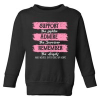 Breast Cancer Support Admire Honor Breast Cancer Awareness Toddler Sweatshirt