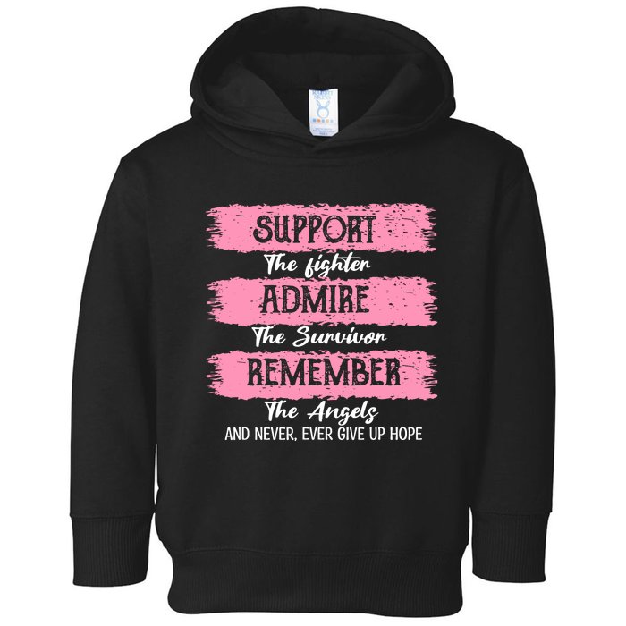 Breast Cancer Support Admire Honor Breast Cancer Awareness Toddler Hoodie