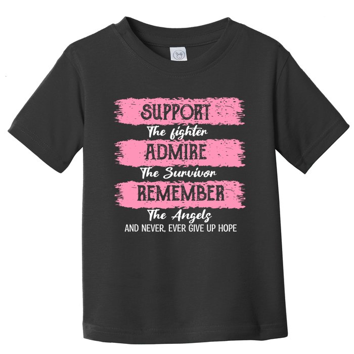 Breast Cancer Support Admire Honor Breast Cancer Awareness Toddler T-Shirt