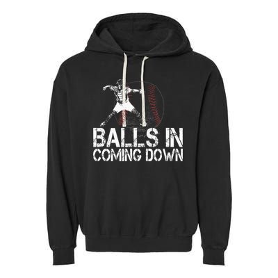 Baseball Catcher Softball Catcher Baseball Fan Garment-Dyed Fleece Hoodie
