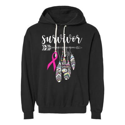 Breast Cancer Survivor Warrior Pink Breast Cancer Ribbon Garment-Dyed Fleece Hoodie