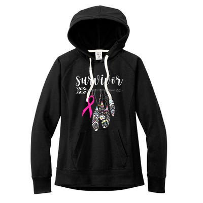 Breast Cancer Survivor Warrior Pink Breast Cancer Ribbon Women's Fleece Hoodie