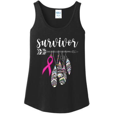 Breast Cancer Survivor Warrior Pink Breast Cancer Ribbon Ladies Essential Tank