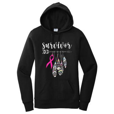 Breast Cancer Survivor Warrior Pink Breast Cancer Ribbon Women's Pullover Hoodie