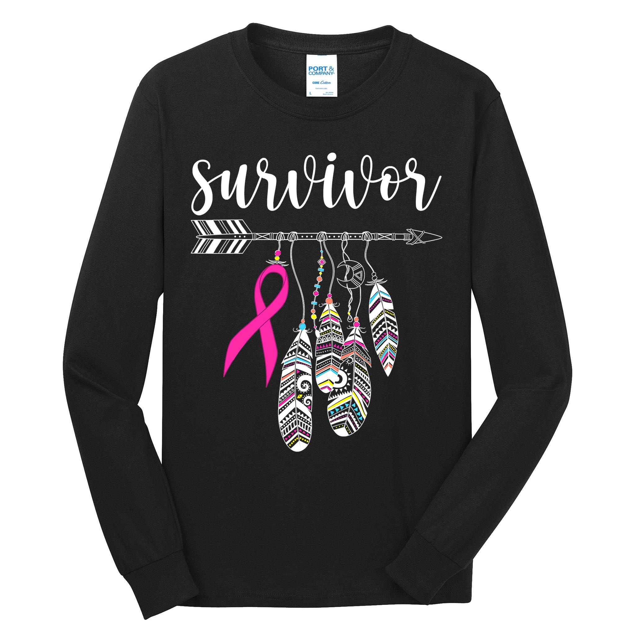 Breast Cancer Survivor Warrior Pink Breast Cancer Ribbon Tall Long Sleeve T-Shirt