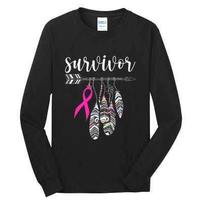 Breast Cancer Survivor Warrior Pink Breast Cancer Ribbon Tall Long Sleeve T-Shirt