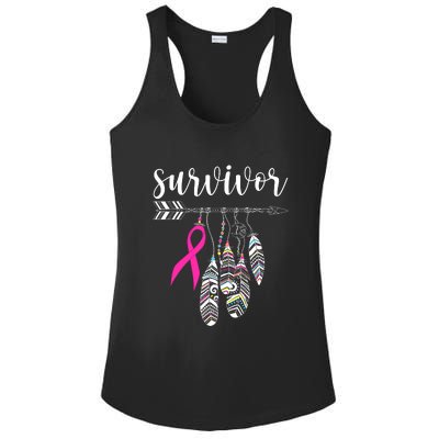 Breast Cancer Survivor Warrior Pink Breast Cancer Ribbon Ladies PosiCharge Competitor Racerback Tank