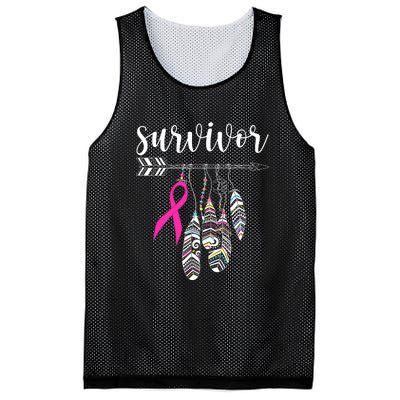 Breast Cancer Survivor Warrior Pink Breast Cancer Ribbon Mesh Reversible Basketball Jersey Tank