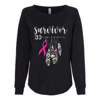 Breast Cancer Survivor Warrior Pink Breast Cancer Ribbon Womens California Wash Sweatshirt