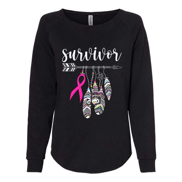 Breast Cancer Survivor Warrior Pink Breast Cancer Ribbon Womens California Wash Sweatshirt