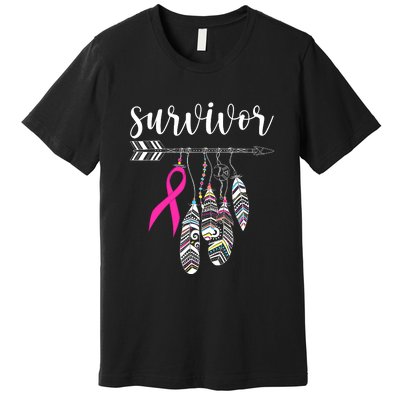 Breast Cancer Survivor Warrior Pink Breast Cancer Ribbon Premium T-Shirt