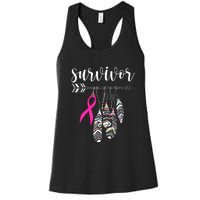 Breast Cancer Survivor Warrior Pink Breast Cancer Ribbon Women's Racerback Tank