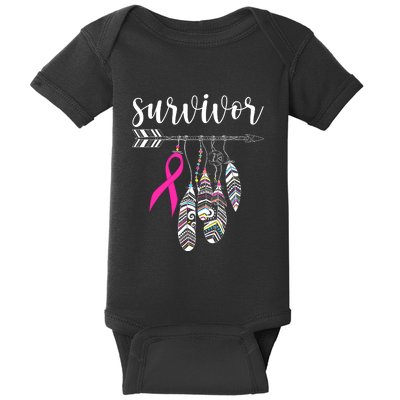 Breast Cancer Survivor Warrior Pink Breast Cancer Ribbon Baby Bodysuit