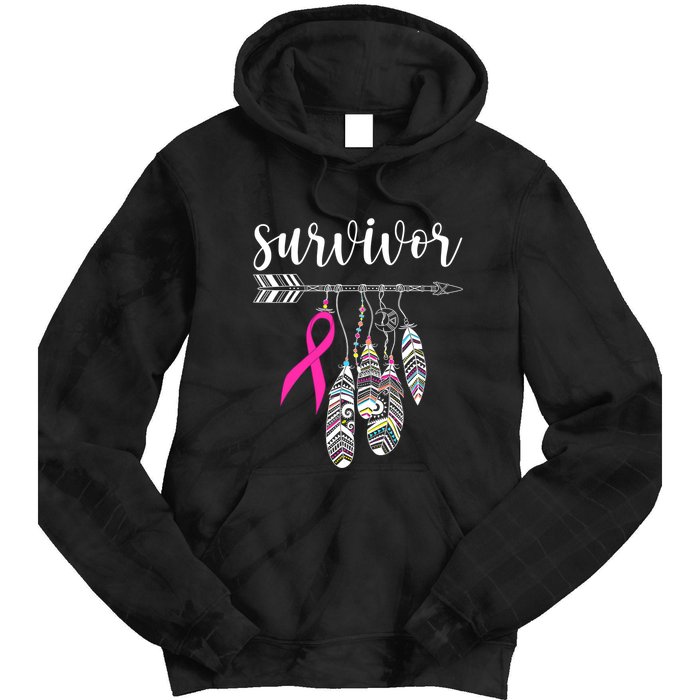 Breast Cancer Survivor Warrior Pink Breast Cancer Ribbon Tie Dye Hoodie