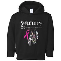 Breast Cancer Survivor Warrior Pink Breast Cancer Ribbon Toddler Hoodie