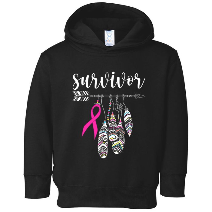 Breast Cancer Survivor Warrior Pink Breast Cancer Ribbon Toddler Hoodie