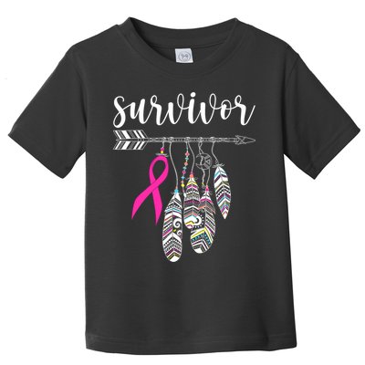 Breast Cancer Survivor Warrior Pink Breast Cancer Ribbon Toddler T-Shirt