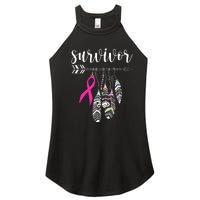 Breast Cancer Survivor Warrior Pink Breast Cancer Ribbon Women's Perfect Tri Rocker Tank