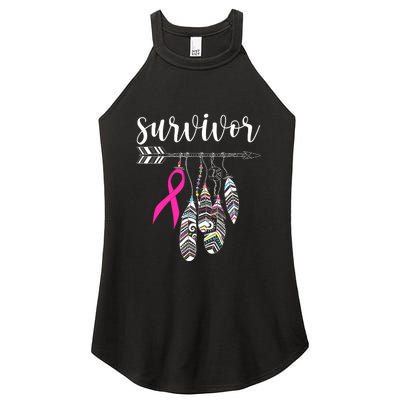 Breast Cancer Survivor Warrior Pink Breast Cancer Ribbon Women's Perfect Tri Rocker Tank