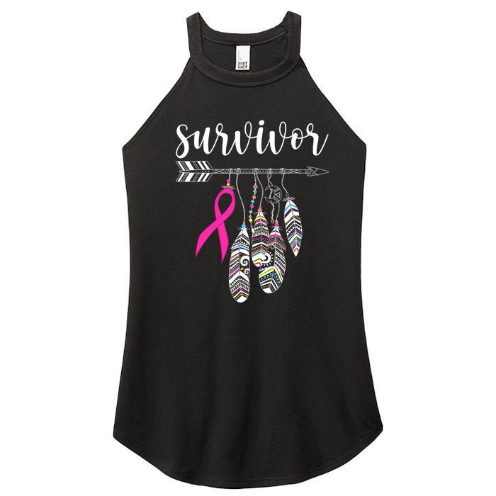 Breast Cancer Survivor Warrior Pink Breast Cancer Ribbon Women's Perfect Tri Rocker Tank