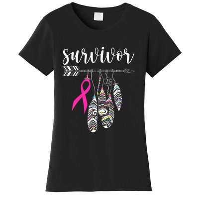 Breast Cancer Survivor Warrior Pink Breast Cancer Ribbon Women's T-Shirt