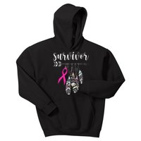 Breast Cancer Survivor Warrior Pink Breast Cancer Ribbon Kids Hoodie