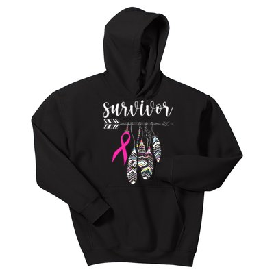 Breast Cancer Survivor Warrior Pink Breast Cancer Ribbon Kids Hoodie