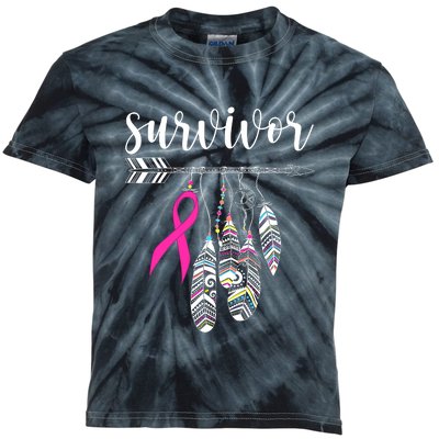 Breast Cancer Survivor Warrior Pink Breast Cancer Ribbon Kids Tie-Dye T-Shirt