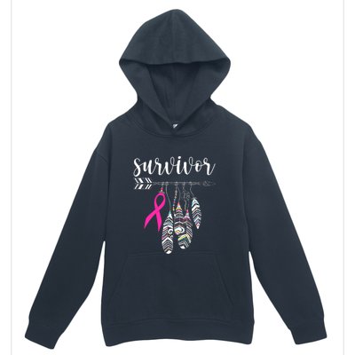 Breast Cancer Survivor Warrior Pink Breast Cancer Ribbon Urban Pullover Hoodie