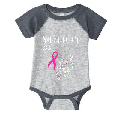 Breast Cancer Survivor Warrior Pink Breast Cancer Ribbon Infant Baby Jersey Bodysuit