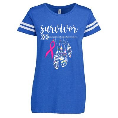 Breast Cancer Survivor Warrior Pink Breast Cancer Ribbon Enza Ladies Jersey Football T-Shirt