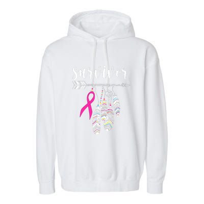 Breast Cancer Survivor Warrior Pink Breast Cancer Ribbon Garment-Dyed Fleece Hoodie