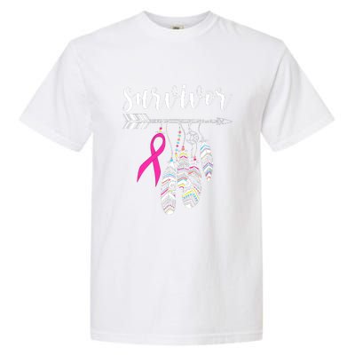 Breast Cancer Survivor Warrior Pink Breast Cancer Ribbon Garment-Dyed Heavyweight T-Shirt