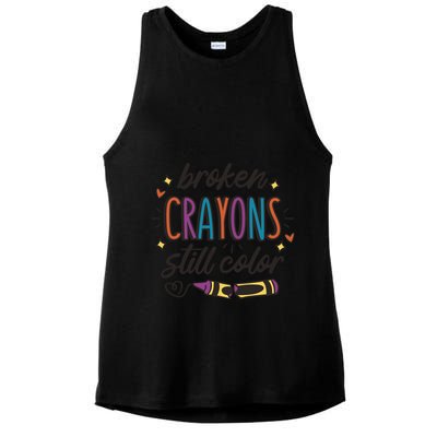 Broken Crayons Still Color Ladies PosiCharge Tri-Blend Wicking Tank