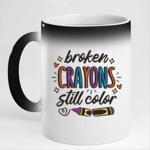 Broken Crayons Still Color 11oz Black Color Changing Mug