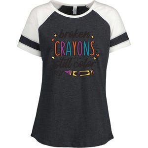 Broken Crayons Still Color Enza Ladies Jersey Colorblock Tee