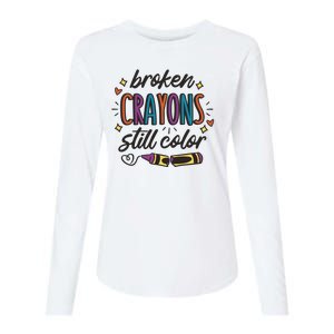 Broken Crayons Still Color Womens Cotton Relaxed Long Sleeve T-Shirt