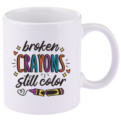 Broken Crayons Still Color 11oz C Handle Ceramic Mug