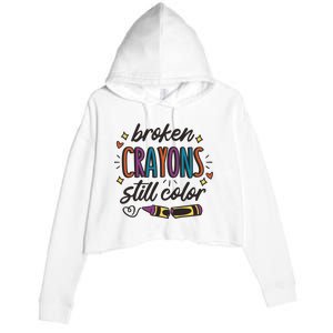 Broken Crayons Still Color Crop Fleece Hoodie