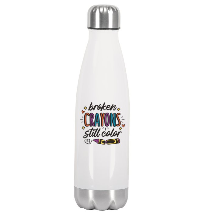 Broken Crayons Still Color Stainless Steel Insulated Water Bottle