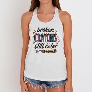 Broken Crayons Still Color Women's Knotted Racerback Tank