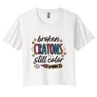 Broken Crayons Still Color Crop Top