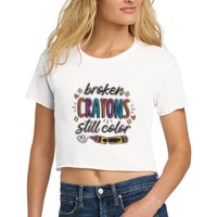Broken Crayons Still Color Crop Top