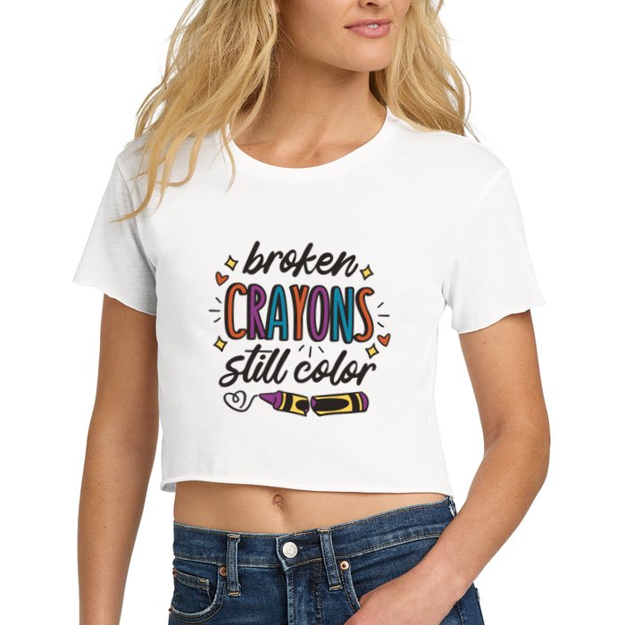 Broken Crayons Still Color Crop Top