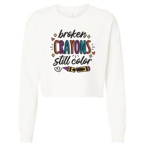 Broken Crayons Still Color Cropped Pullover Crew