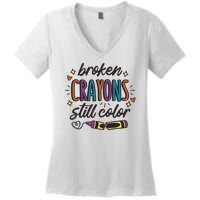 Broken Crayons Still Color Women's V-Neck T-Shirt