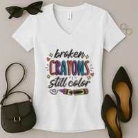 Broken Crayons Still Color Women's V-Neck T-Shirt