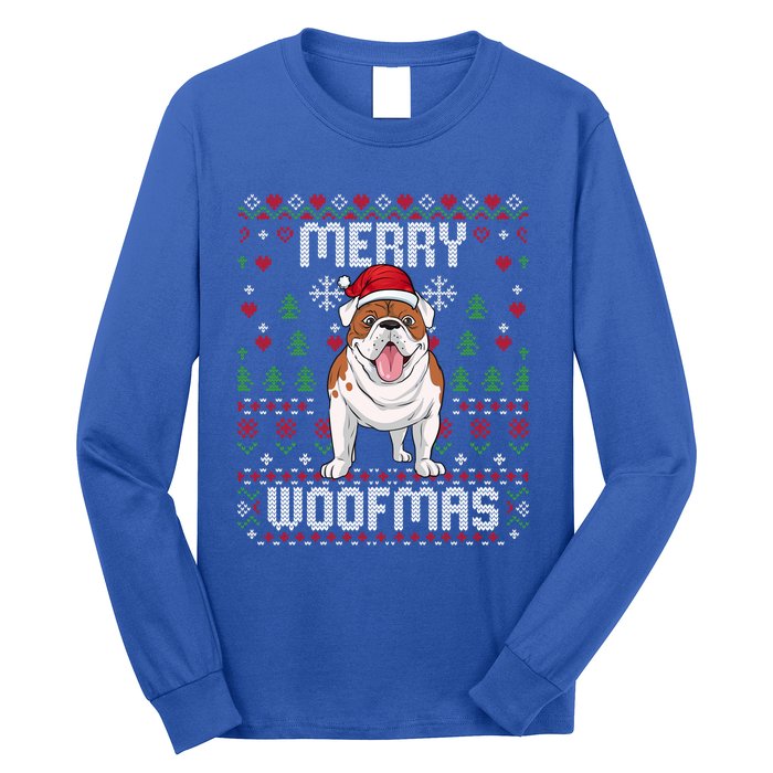 Bulldog Christmas Sweater Ugly Xmas Merry Woofmas Cool Gift Long Sleeve Shirt